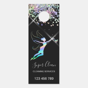 Maid Cleaning House Sparkling Holograph Business C Door Hanger