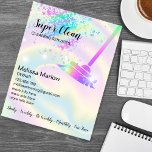Maid Cleaning House Sparkling Holograph Business C Flyer<br><div class="desc">Maid Cleaning House Sparkling Holograph Business Card</div>