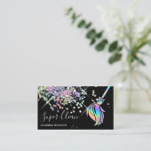 Maid Cleaning House Sparkling Holograph Business Card (Standing Front)