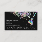 Maid Cleaning House Sparkling Holograph Business Card (Back)