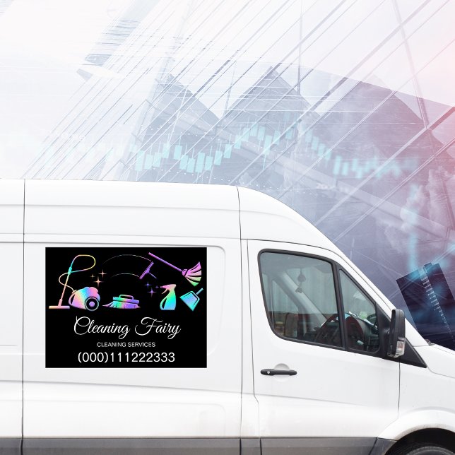 Maid Cleaning House Sparkling Holograph Fairy Car  Car Magnet (Creator Uploaded)