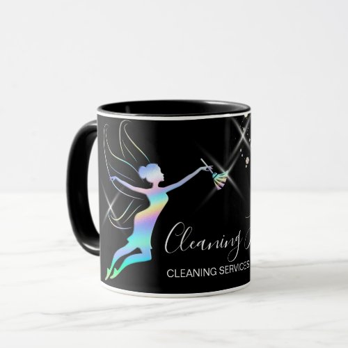 Maid Cleaning House Sparkling Holograph Fairy Mug