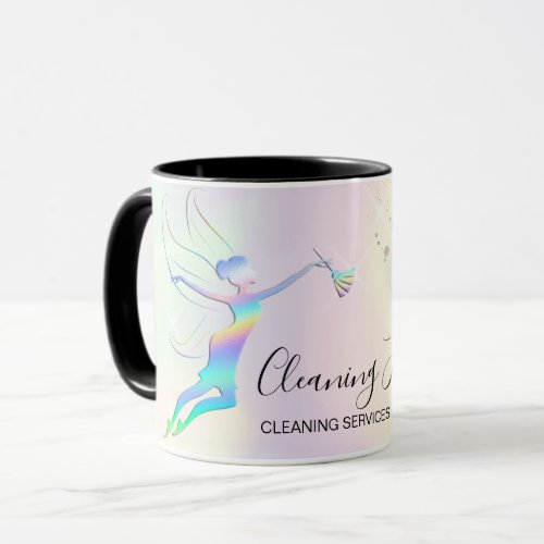 Maid Cleaning House Sparkling Holograph Fairy Mug
