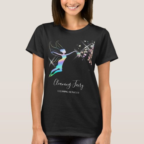 Maid Cleaning House Sparkling Holograph fairy T_Shirt