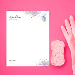 Maid Cleaning House Sparkling Holograph  Letterhead<br><div class="desc">Maid Cleaning House Sparkling Holograph Letterhead</div>
