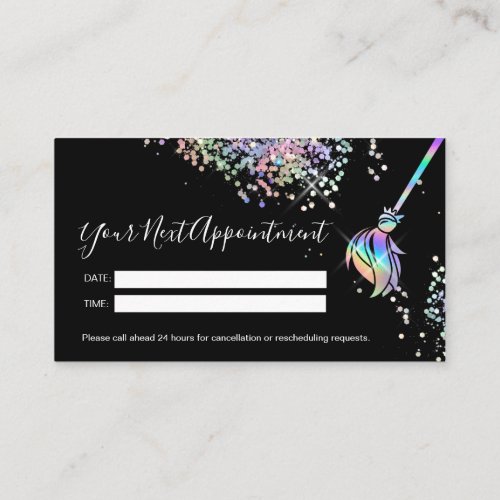 Maid Cleaning House Sparkling Holograph Next Appoi Appointment Card