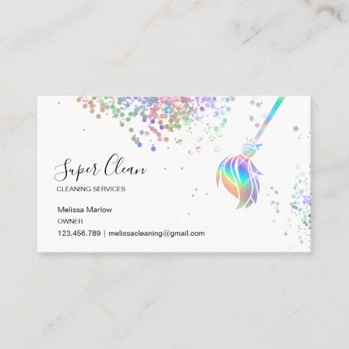 Maid Cleaning House Sparkling Holograph Next Appoi Appointment Card