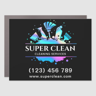 Maid Cleaning House Sparkling  Holographic Car Mag Car Magnet