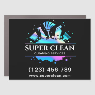 Maid Cleaning House Sparkling  Holographic Car Mag Magnet
