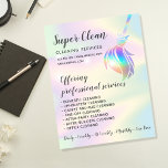 Maid Cleaning House Sparkling Holographic Flyer<br><div class="desc">Maid Cleaning House Sparkling with holographic gradient color</div>