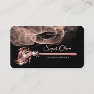 Maid Cleaning House Sparkling rose gold Business C Business Card