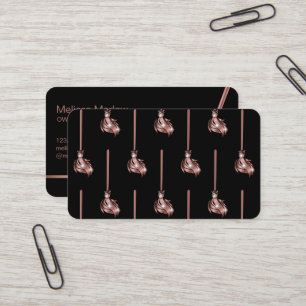 Maid Cleaning House Sparkling rose gold Business C Business Card