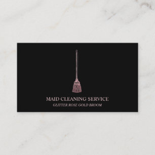 Maid Cleaning House Sparkling rose gold Business Card