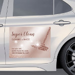 Maid Cleaning House Sparkling Rose Gold Car Magnet at Zazzle