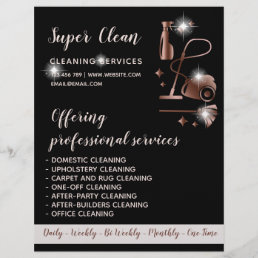 Maid Cleaning House Sparkling Rose Gold Flyer