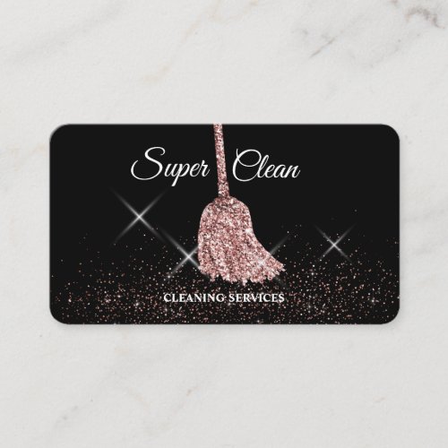 Maid Cleaning House Sparkling rose gold MOP Busine Business Card