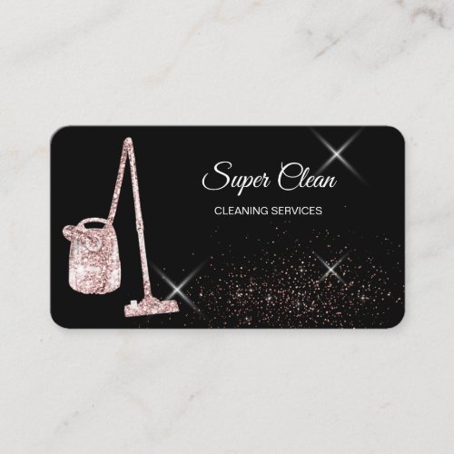 Maid Cleaning House Sparkling rose gold vacuum  Bu Business Card