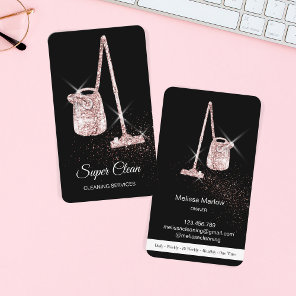 Maid Cleaning House Sparkling rose gold vacuum  Bu Business Card