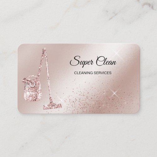 Maid Cleaning House Sparkling rose gold vacuum  Business Card