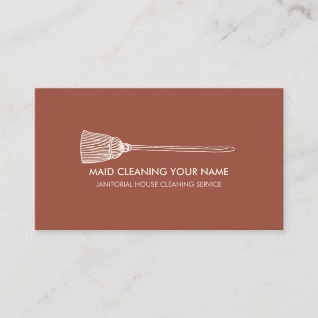 Maid Cleaning Housekeeper cute terracotta Business Card
