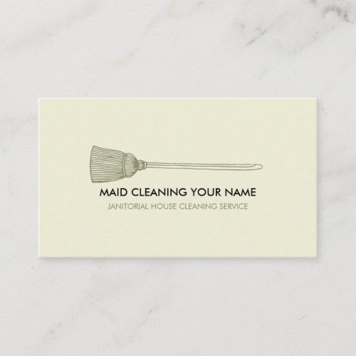 Maid Cleaning Housekeeper Simple cute green Business Card