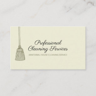 Maid Cleaning Housekeeper Simple cute green Business Card