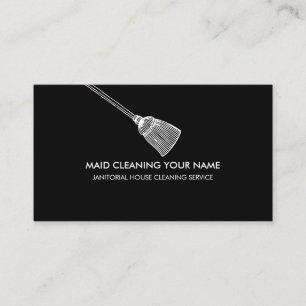 Maid Cleaning Housekeeper Simple modern black Business Card