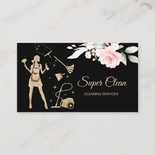 Maid Cleaning Housekeeping Office Cleaning Service Business Card