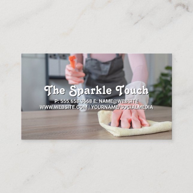 Maid Cleaning Office Business Card (Front)