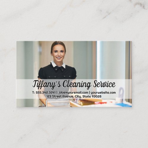 Maid Cleaning Rooms Business Card