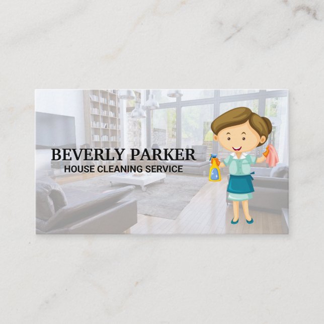 Maid Cleaning Service | Clean Interior of Home Business Card (Front)