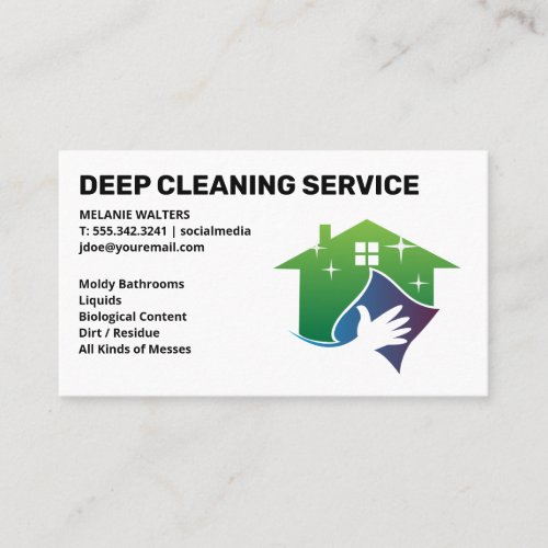 Maid  Cleaning Service Logo Business Card