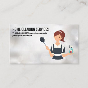 Maid Cleaning Service   Sparkles Business Card