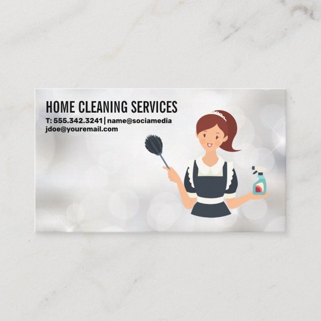 Maid Cleaning Service | Sparkles Business Card (Front)