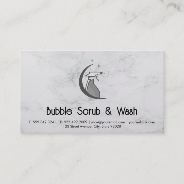 Maid Cleaning Service | Spray Bottle Logo Business Card (Front)