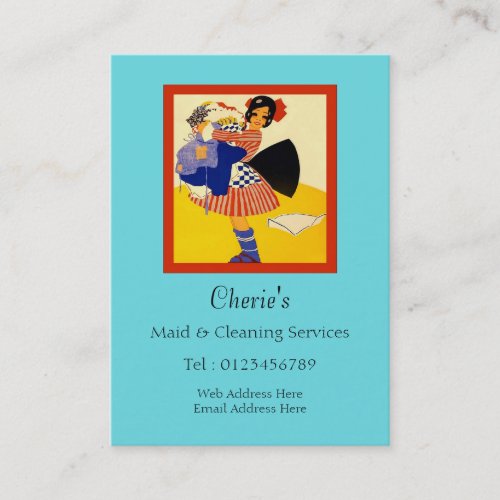 Maid &amp; Cleaning Services Business Card Templates