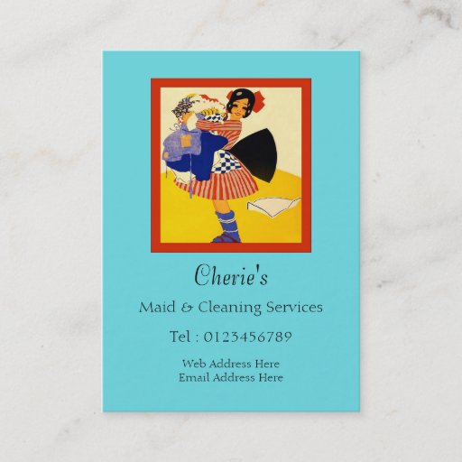 Customizable Maid & Cleaning Services Business Card Templates