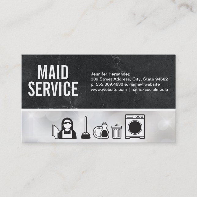 Maid | Cleaning Services Business Card (Front)