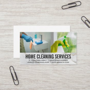 Maid Cleaning Sing And Window Business Card by lovely_businesscards at Zazzle