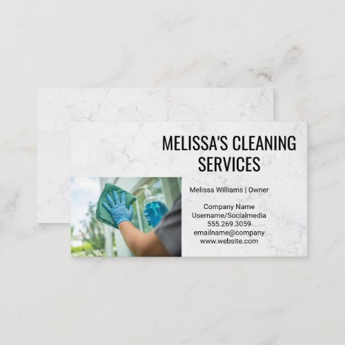 Maid Cleaning Window  Sanitizing Business Card