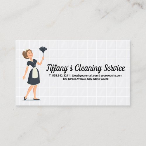 Maid Dusting Logo  Bathroom Tiles  Business Card