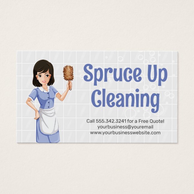 Maid Holding Feather Duster | Soap Bubbles (Front)