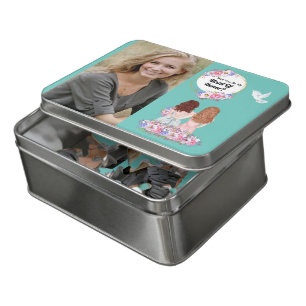 Maid Honor photo BFF wedding illustration teal Jigsaw Puzzle
