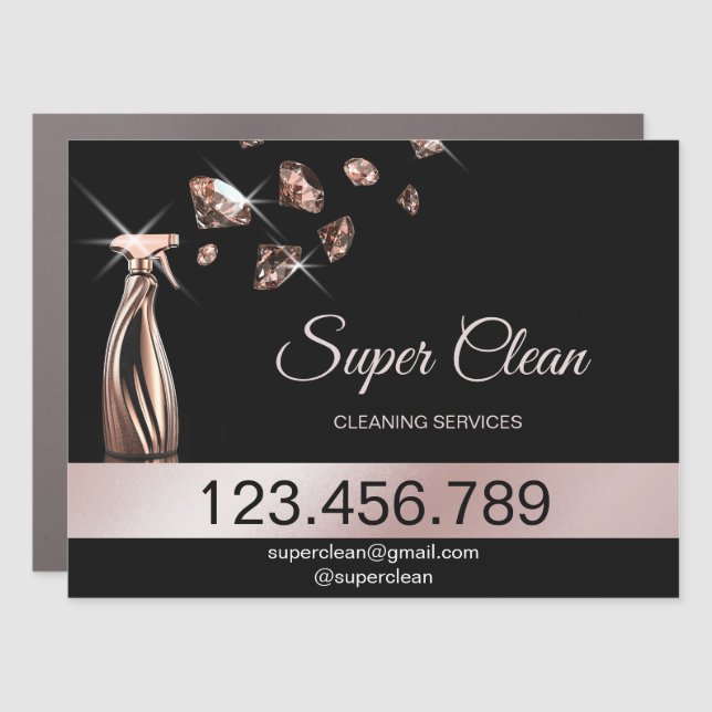 Maid House Cleaning Housekeeping Holograph Car Magnet (Front)