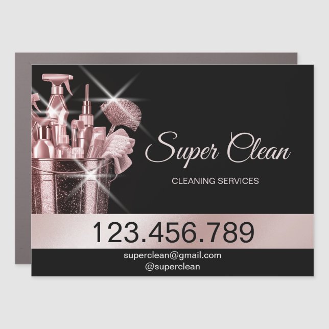 Maid House Cleaning Housekeeping Holograph Car Magnet (Front)