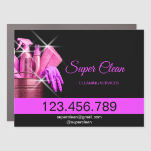 Maid House Cleaning Housekeeping Holograph Car Magnet