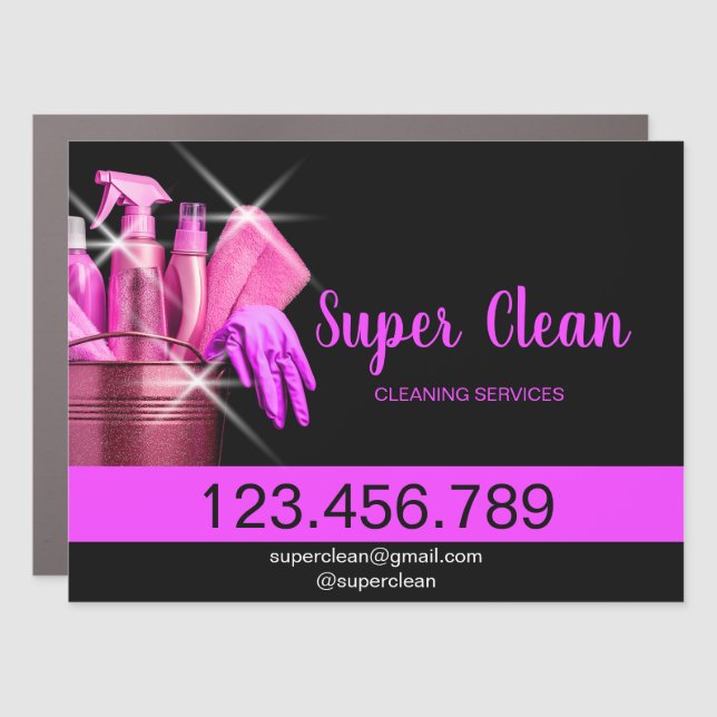 Maid House Cleaning Housekeeping Holograph Car Magnet (Front)