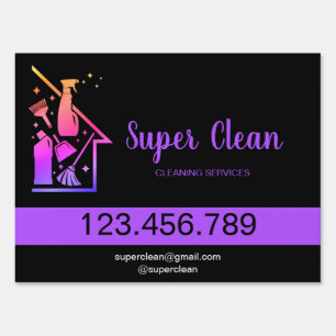 Maid House Cleaning Housekeeping Holograph Sign