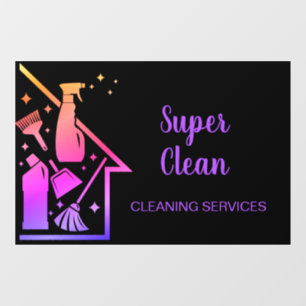 Maid House Cleaning Housekeeping Holograph Window Cling