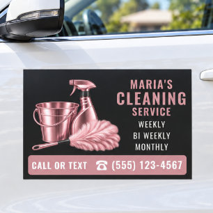 Maid House Cleaning Pink Service Car Magnet
